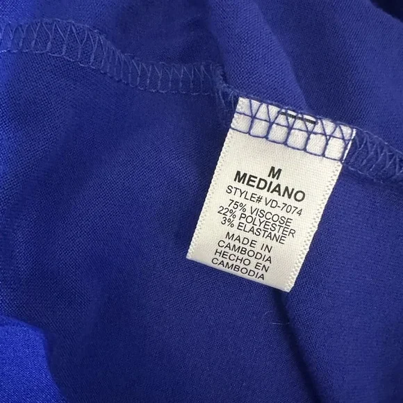 Zenana Outfitters Royal Blue Maxi Dress 3/4 Sleeve Sz M Side Leg Opening - Picture 8 of 9